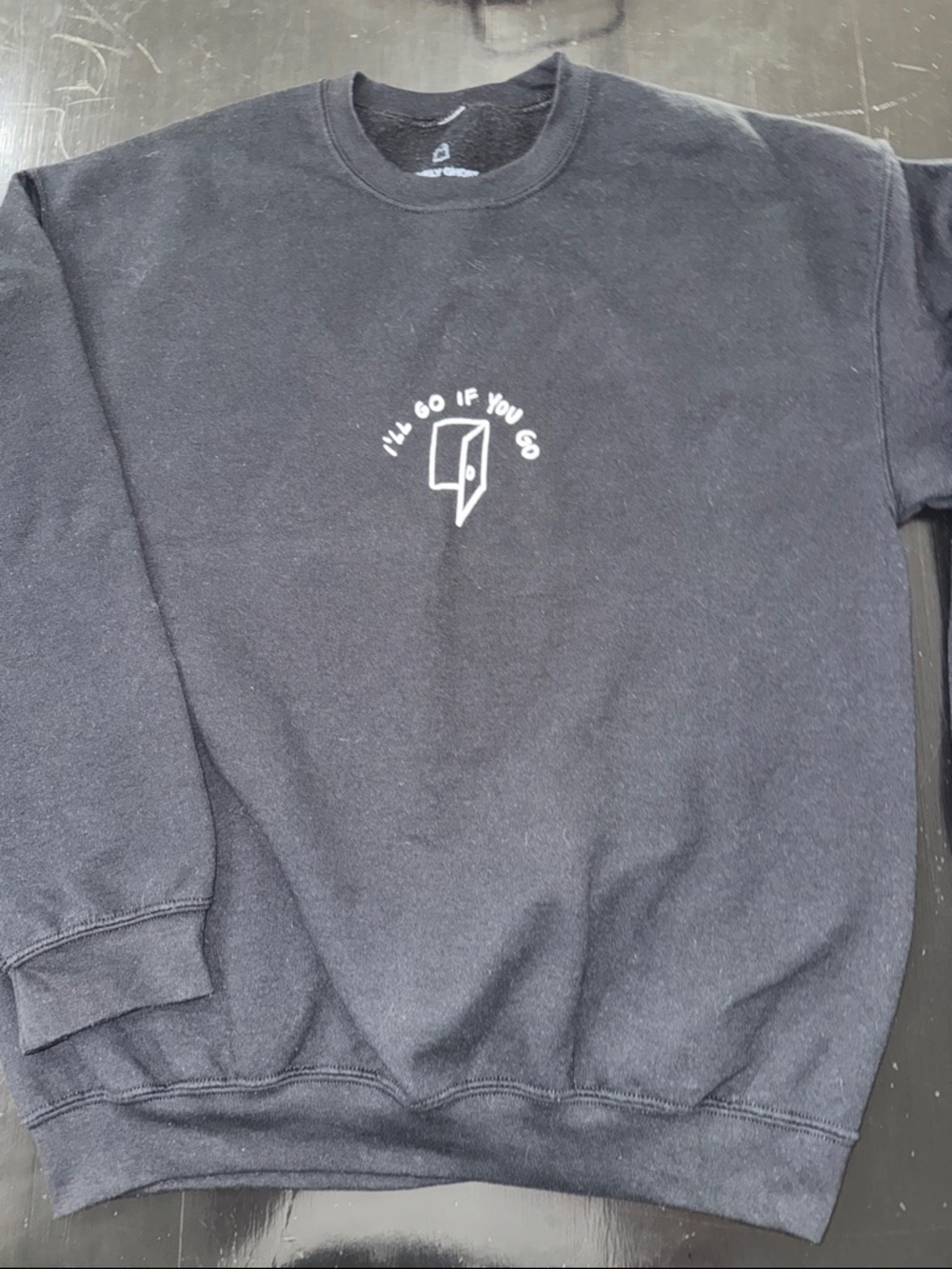 LONELY GHOST “i’ll go if you go” black sweatshirt. size large.